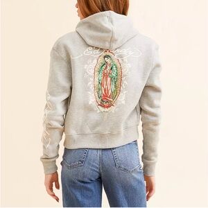 Gray Graphic Hoodie for Women